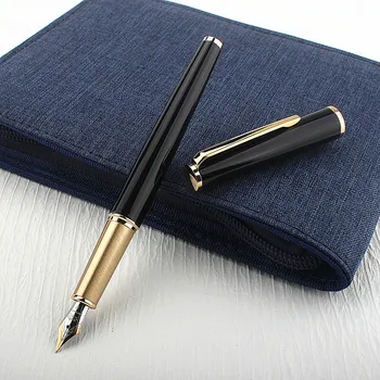 Роскошный бренд Jinhao 85, черная металлическая авторучка, очень тонкий наконечник, Красивая Подарочная ручка для письма.