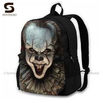 Рюкзаки с жутким клоуном из фильма ужасов, Мягкий рюкзак из полиэстера для отдыха, женские сумки для начальной школы