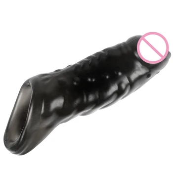 Секс-игрушки для пар, кольца для мужского пениса, презерватив на рукаве, фиксатор мастурбатора, Более толстая крайняя плоть, блокирующая сперму, Товары для взрослых 18+, мягкая палочка-чашечка