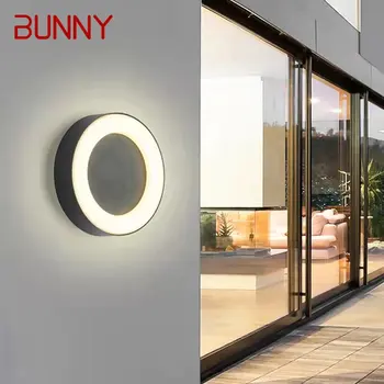 Современный настенный светильник BUNNY Outdoor Простые светодиодные винтажные бра Водонепроницаемые круглые для балкона, коридора, освещения внутреннего двора