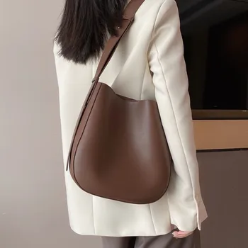 Сумка-мешок 2023 Весна и лето, новые модные кожаные сумки, ретро сумка-мессенджер на одно плечо, женская сумка большой емкости