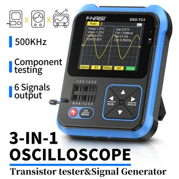 Цифровой генератор сигналов осциллографа FNIRSI DSO-TC3 Полоса пропускания 500 кГц Частота дискретизации 10 МС/с Поддержка Обнаружения Диодного транзистора LCR
