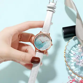 Часы Кварцевые наручные часы Простые Модные наручные часы Женские Кварцевые наручные часы с круглым циферблатом с изменяющимся цветом