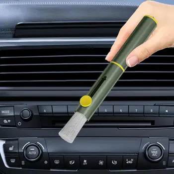 Щетка для чистки автомобиля 3-в-1 Щетка для чистки салона автомобиля с инструментом для разбивания окна Щетка для чистки выхода воздуха из автомобильного кондиционера