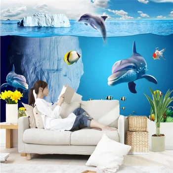 бейбехан Пользовательские обои 3d фотообои Подводный мир Фреска Айсберга Гостиная ТВ фон обои 3d Papel de parede