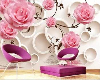 обои beibehang для домашнего декора Стильная романтическая роза behang цветочный круг 3D обои ТВ фон настенная бумага de parede