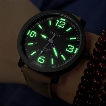 Роскошные Мужские часы YAZOLE Со Светящимся Большим циферблатом Мужские часы Студенческий Тренд Корейской моды Cool Star Рекомендуемые Часы
